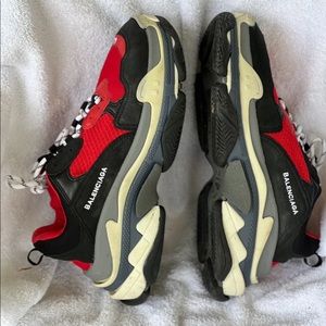 Balenciaga Triple S Red Black (pre-distressed) 516440-W09O7-6576 Mens Size 11